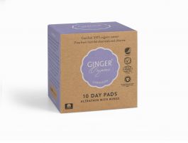Vložky denné, s krídelkami, 10ks, Ginger Organic
